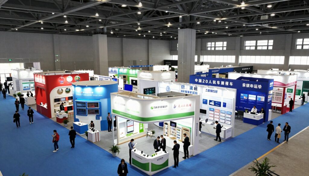 Top 10 China Trade Fairs bustling exhibition hall with international exhibitors